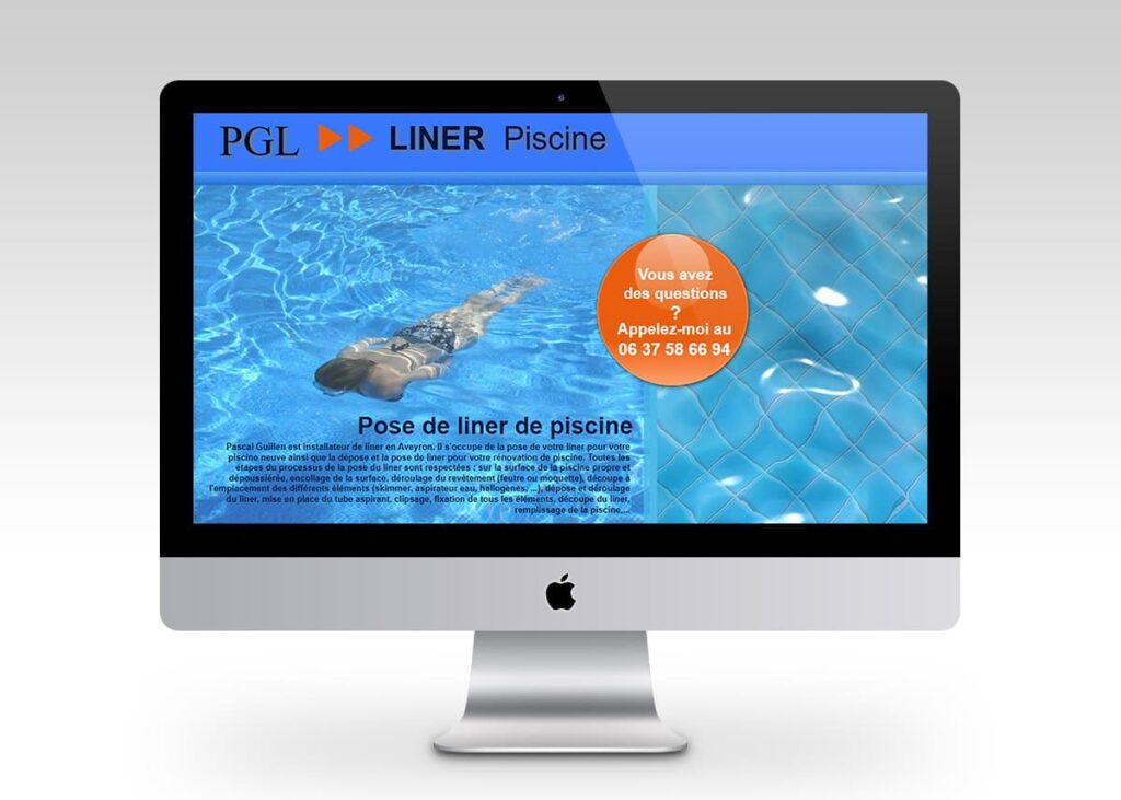 Lise Mazé a créé le site pour un artisan pose de liner de piscine